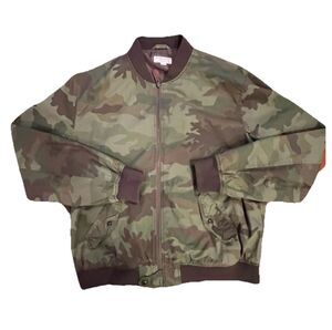 J.Crew Wallace & Barnes Camo Varsity Bomber Jacket Size XL Camouflage Military
